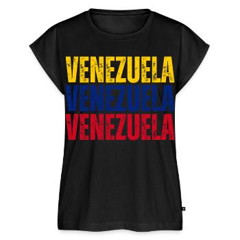 Drapeau du Venezuela, fierté vénézuélienne - Haut bio Premium Femme - noir - Devant - AI Model Female 172 light (172cm)
