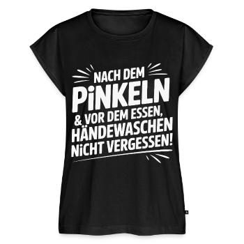 Händewaschen Nicht Vergessen Klo Spruch - Frauen Premium Bio Top - Schwarz - Vorne - AI Model Female 172 light (172cm)