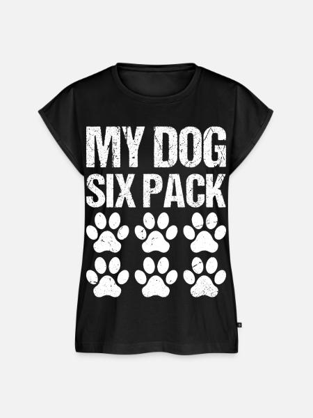 my dog six pack - Frauen Premium Bio Top - Schwarz