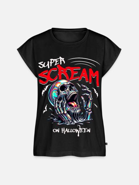 Halloween - Super Scream - Frauen Premium Bio Top - Schwarz