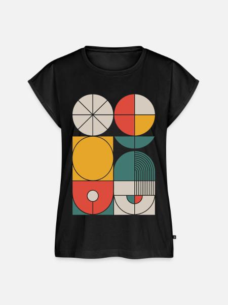 Bauhaus Geometrische Formen Komposition - Frauen Premium Bio Top - Schwarz