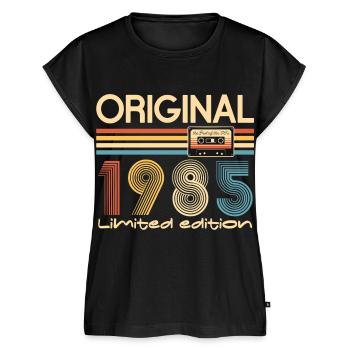 Anniversaire 40 Ans Original 1985 Cadeau Fête - Haut bio Premium Femme - noir - Devant - AI Model Female 172 light (172cm)