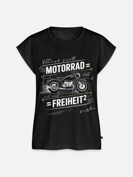 Motorrad Freiheit Chalk Style - Frauen Premium Bio Top - Schwarz