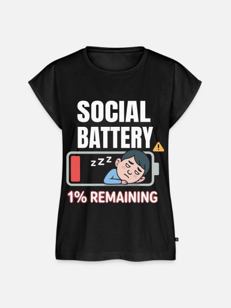 Soziale Batterie 1% Rest - Frauen Premium Bio Top - Schwarz