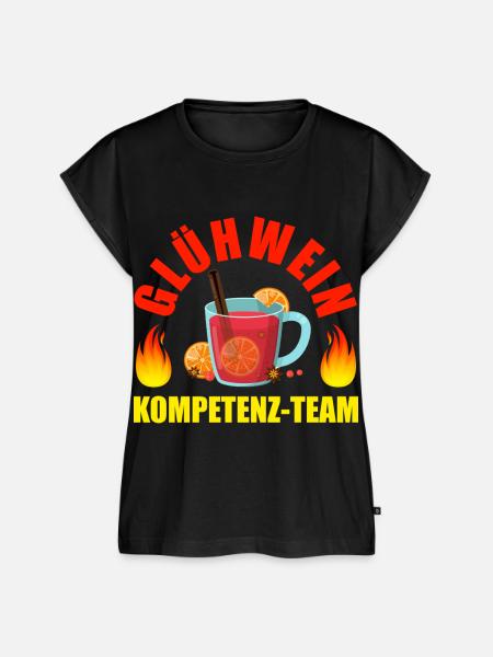 Glühwein Kompetenz Team Weihnachtsmarkt - Frauen Premium Bio Top - Schwarz