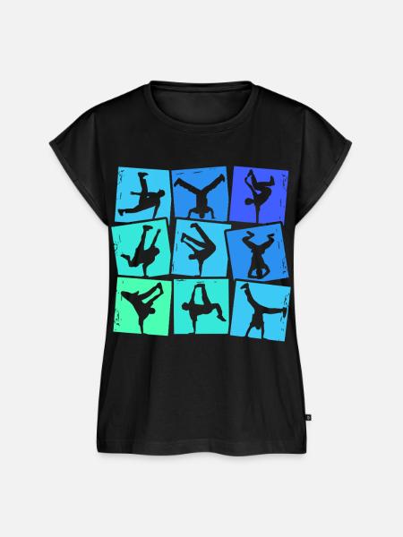 Breakdance Breakdancer Breakdancing Kinder Jungen - Frauen Premium Bio Top - Schwarz