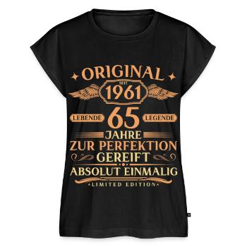 65. Syntymäpäivälahjaidea Vintage 1961 Syntynyt - Naisten premium luomutoppi - musta - Edestä - AI Model Female 172 light (172cm)