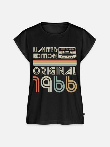 Limitierte Original 1966 Retro Kassette - Frauen Premium Bio Top - Schwarz