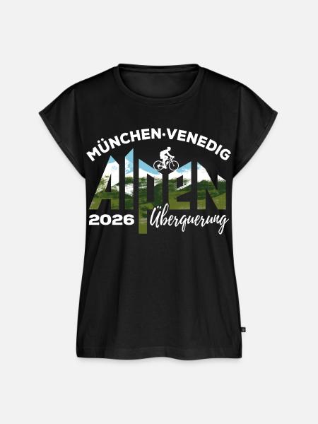 Alpenüberquerung 2026 München Venedig, Fahrrad - Frauen Premium Bio Top - Schwarz