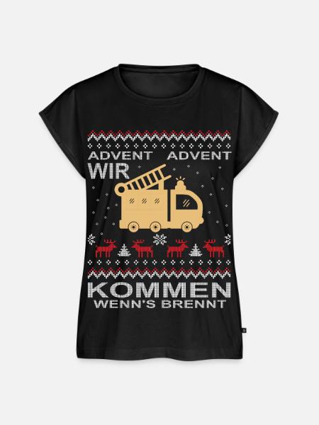  Feuerwehr Advent Weihnachten - Frauen Premium Bio Top - Schwarz