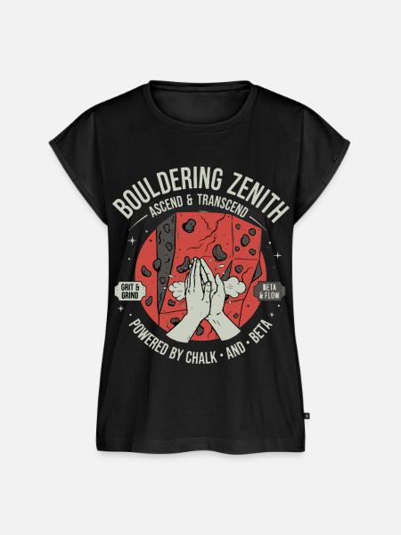 Bouldering Zenit Aufsteigen & Transzendieren Kreide - Frauen Premium Bio Top - Schwarz