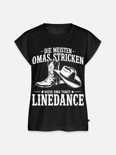 Oma tanzt LineDance - Frauen Premium Bio Top - Schwarz