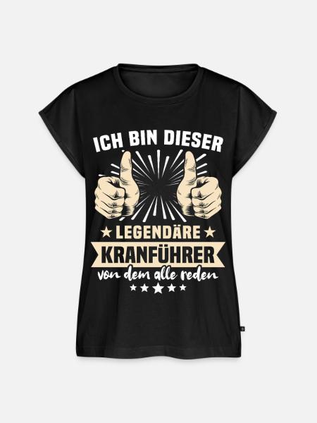 Kranführer Sprüche - Frauen Premium Bio Top - Schwarz