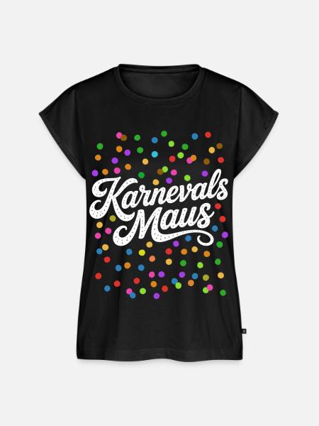 Karnevals Maus Konfetti Kostüm - Frauen Premium Bio Top - Schwarz
