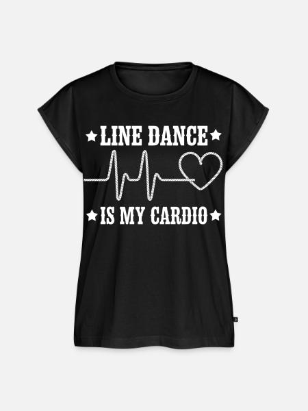 Line Dance Cardio Motiv - Frauen Premium Bio Top - Schwarz
