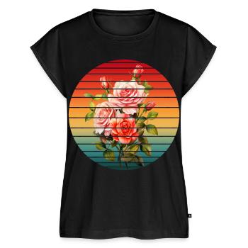 VINTAGE SPRING FLOWER - Women’s Premium Organic Top - black - Front - AI Model Female 172 light (172cm)