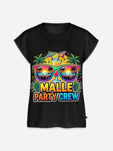 Malle Party Crew Gruppenoutfit - Frauen Premium Bio Top - Schwarz