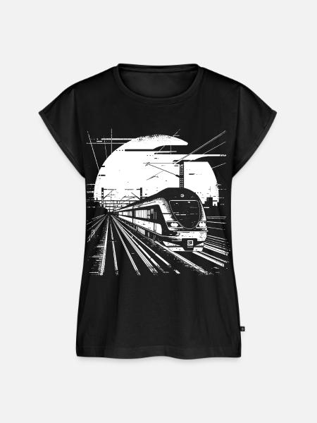 Eisenbahn Zeichnung - Frauen Premium Bio Top - Schwarz