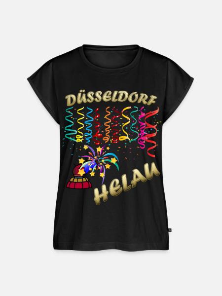 Düsseldorf Helau Festkonfetti - Frauen Premium Bio Top - Schwarz
