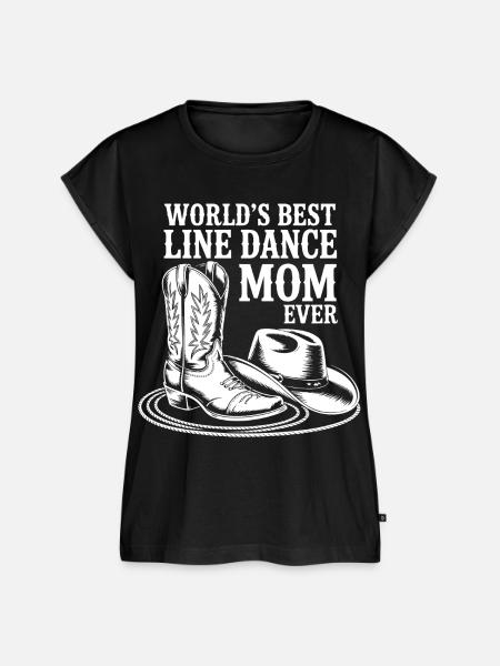 LineDance Mama mit Cowboystiefeln - Frauen Premium Bio Top - Schwarz