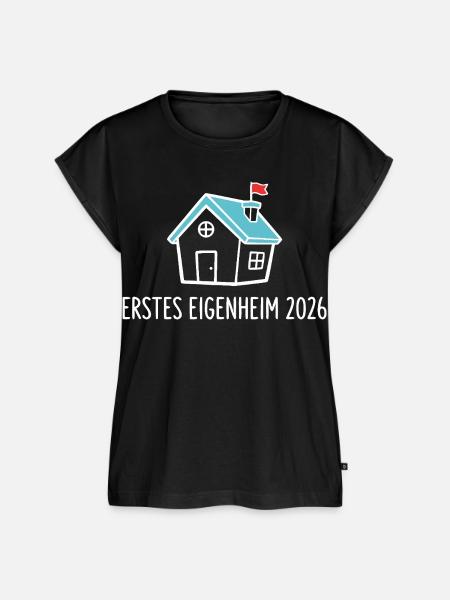 Erstes Eigenheim 2026 Hausbau - Frauen Premium Bio Top - Schwarz