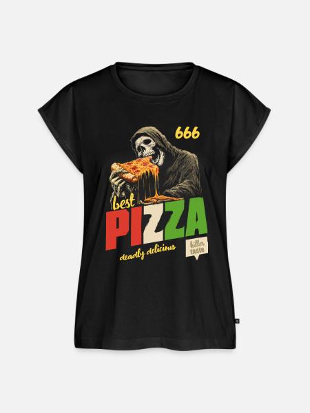 Grim Reaper Pizza - Frauen Premium Bio Top - Schwarz