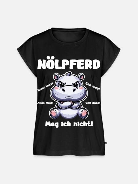 Nölpferd - Frauen Premium Bio Top - Schwarz