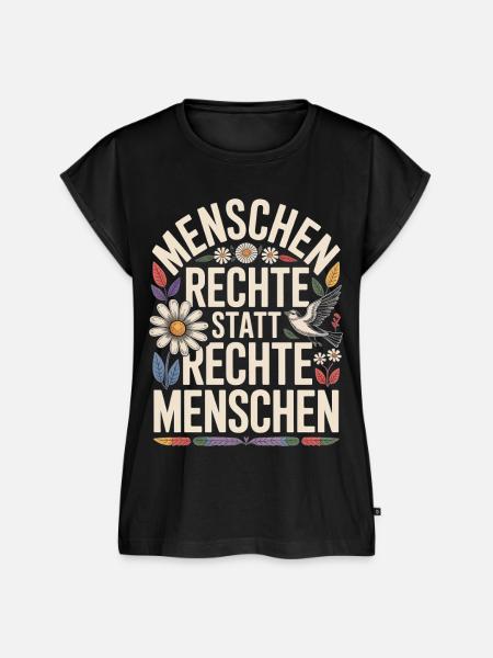 Menschenrechte statt rechte Menschen Statement - Frauen Premium Bio Top - Schwarz