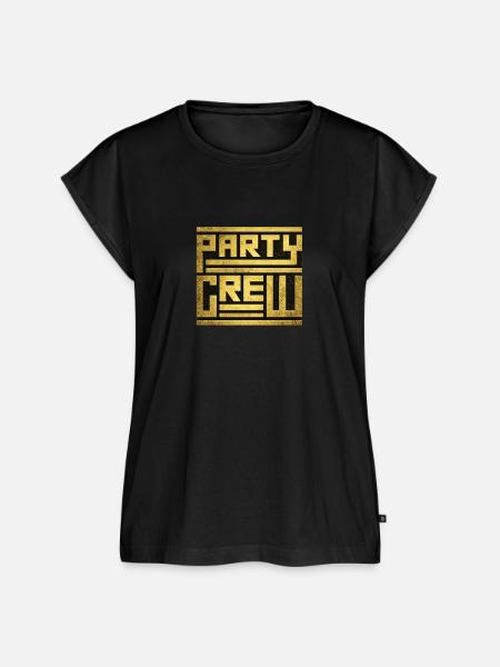 Goldfoil Party Crew Quadrat - Frauen Premium Bio Top - Schwarz