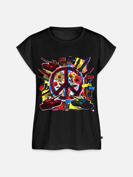 Peace Stop The War - Frauen Premium Bio Top - Schwarz