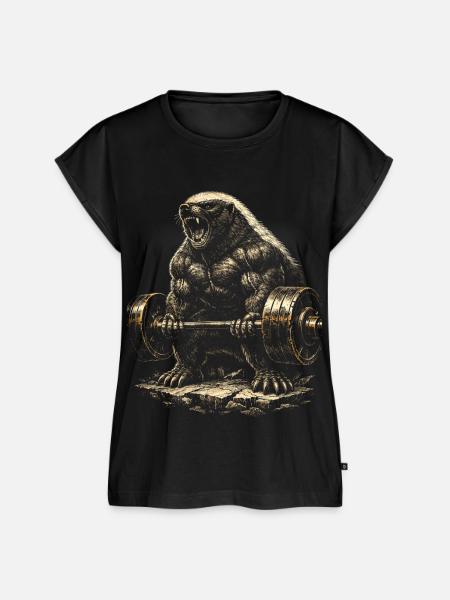 Honigdachs Honey Badger Tier - Frauen Premium Bio Top - Schwarz