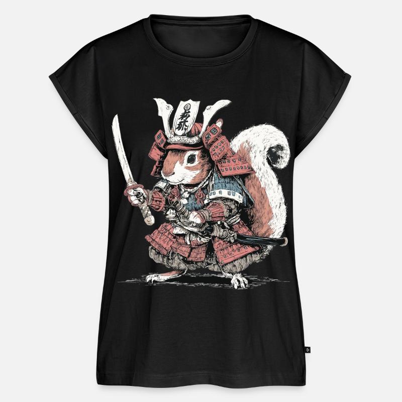 Eichhörnchen-Samurai-Rüstung - Frauen Premium Bio Top - Schwarz