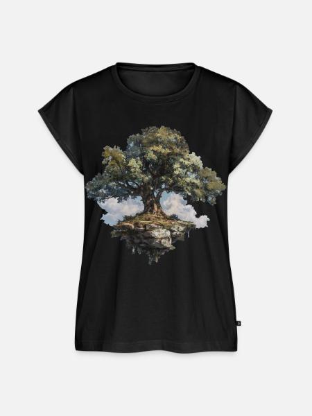 Baum - Frauen Premium Bio Top - Schwarz