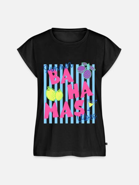 Sommer Bahamas Vibes Tropical Tee - Frauen Premium Bio Top - Schwarz