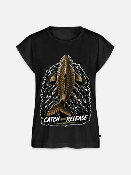 Catch & Release Karpfenfischen - Frauen Premium Bio Top - Schwarz