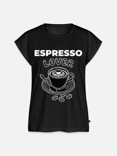Espresso Latte Art Herz Barista - Frauen Premium Bio Top - Schwarz