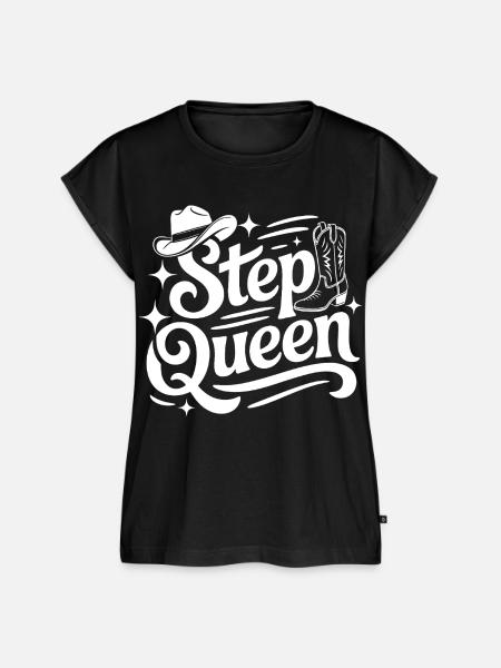 Step Queen Western Line Dance - Frauen Premium Bio Top - Schwarz