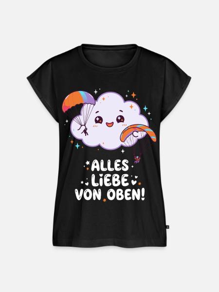 Fallschirmspringen Alles Liebe Von Oben - Frauen Premium Bio Top - Schwarz