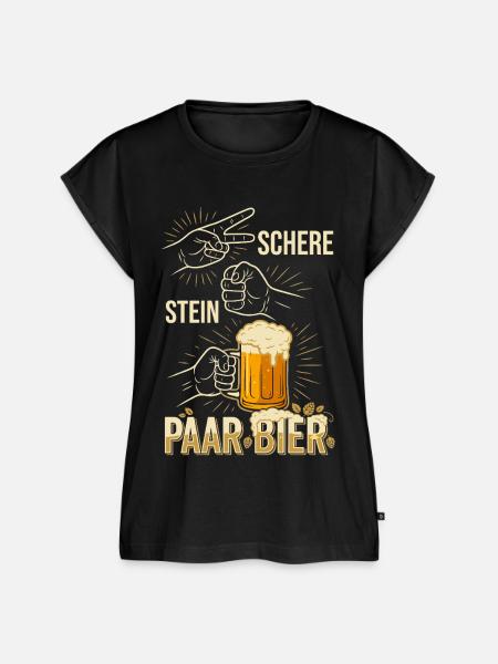 Schere Stein Bier Trinkspiel Design - Frauen Premium Bio Top - Schwarz