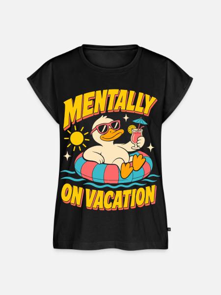 Mentally on Vacation Ente - Frauen Premium Bio Top - Schwarz