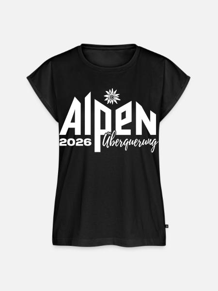 Alpen Überquerung 2026 - Wandern - Frauen Premium Bio Top - Schwarz