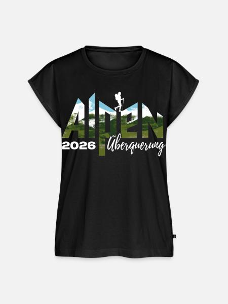 Alpen Überquerung 2026 - Wandern - Frauen Premium Bio Top - Schwarz