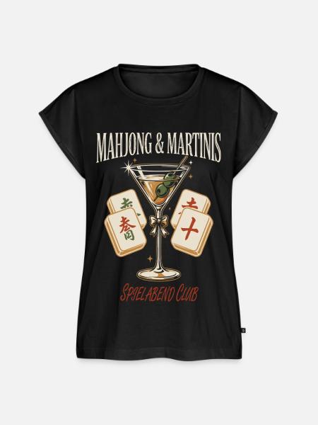 Mahjong Martini Abendclub - Frauen Premium Bio Top - Schwarz