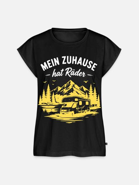 Mein Zuhause hat Räder - Frauen Premium Bio Top - Schwarz