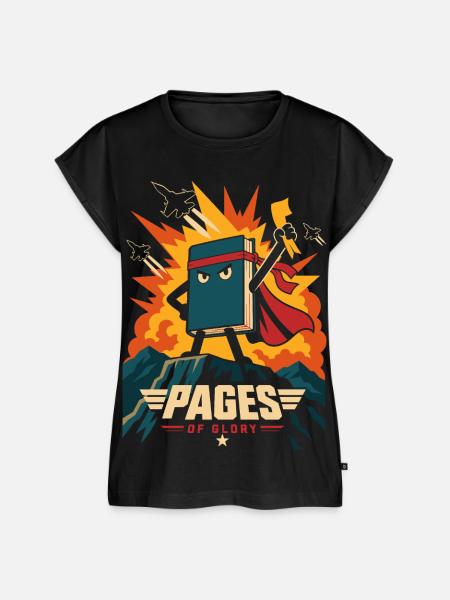 Pages of Glory – Episches Bücherabenteuer - Frauen Premium Bio Top - Schwarz