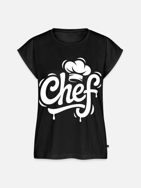 Chef Koch Graffiti Schriftzug - Frauen Premium Bio Top - Schwarz