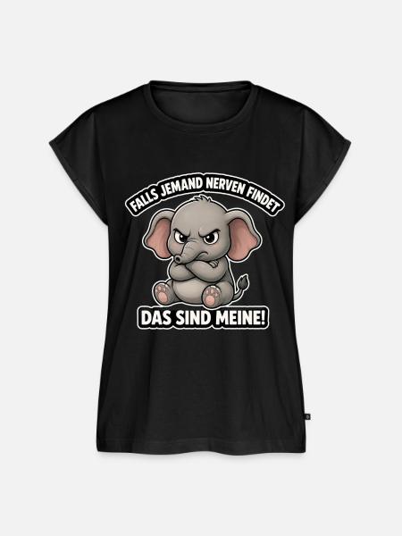 Wütendes Elefantenbaby Spruch - Frauen Premium Bio Top - Schwarz