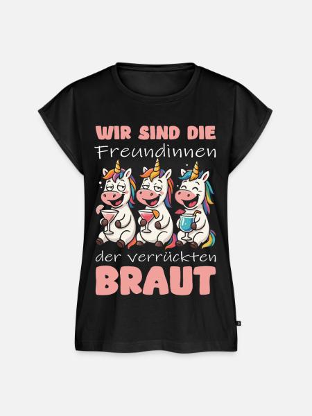 JGA Braut Einhorn Junggesellinnenabschied - Frauen Premium Bio Top - Schwarz