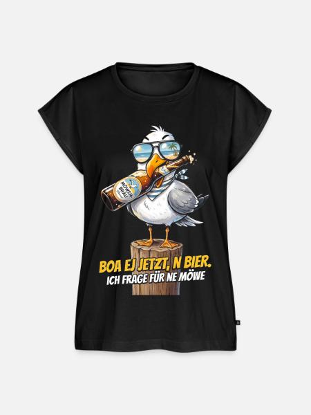 Möwe Bier Spruch Strand - Frauen Premium Bio Top - Schwarz