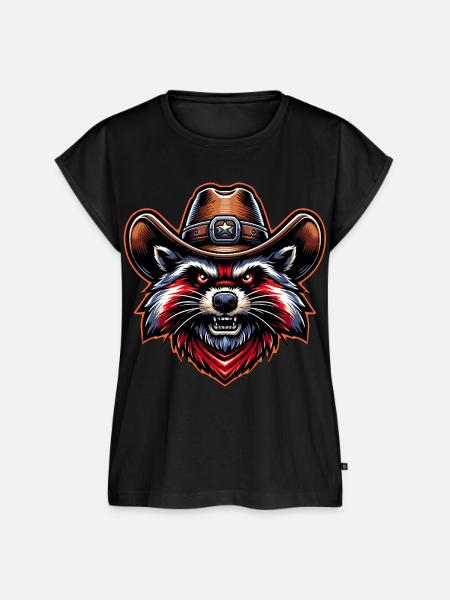 Western Waschbär - Frauen Premium Bio Top - Schwarz